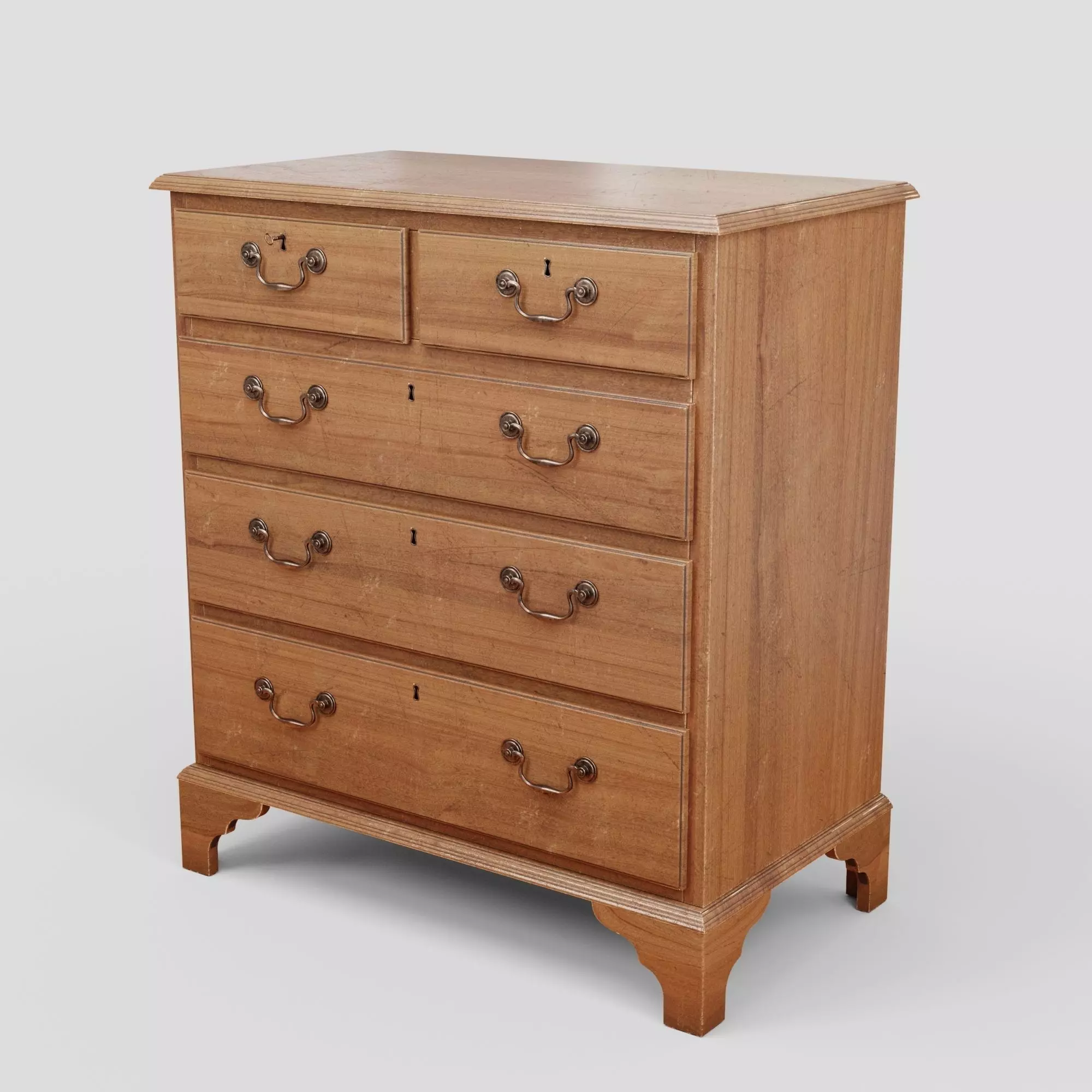 Mahagony antique chest of drawers 3D model_0