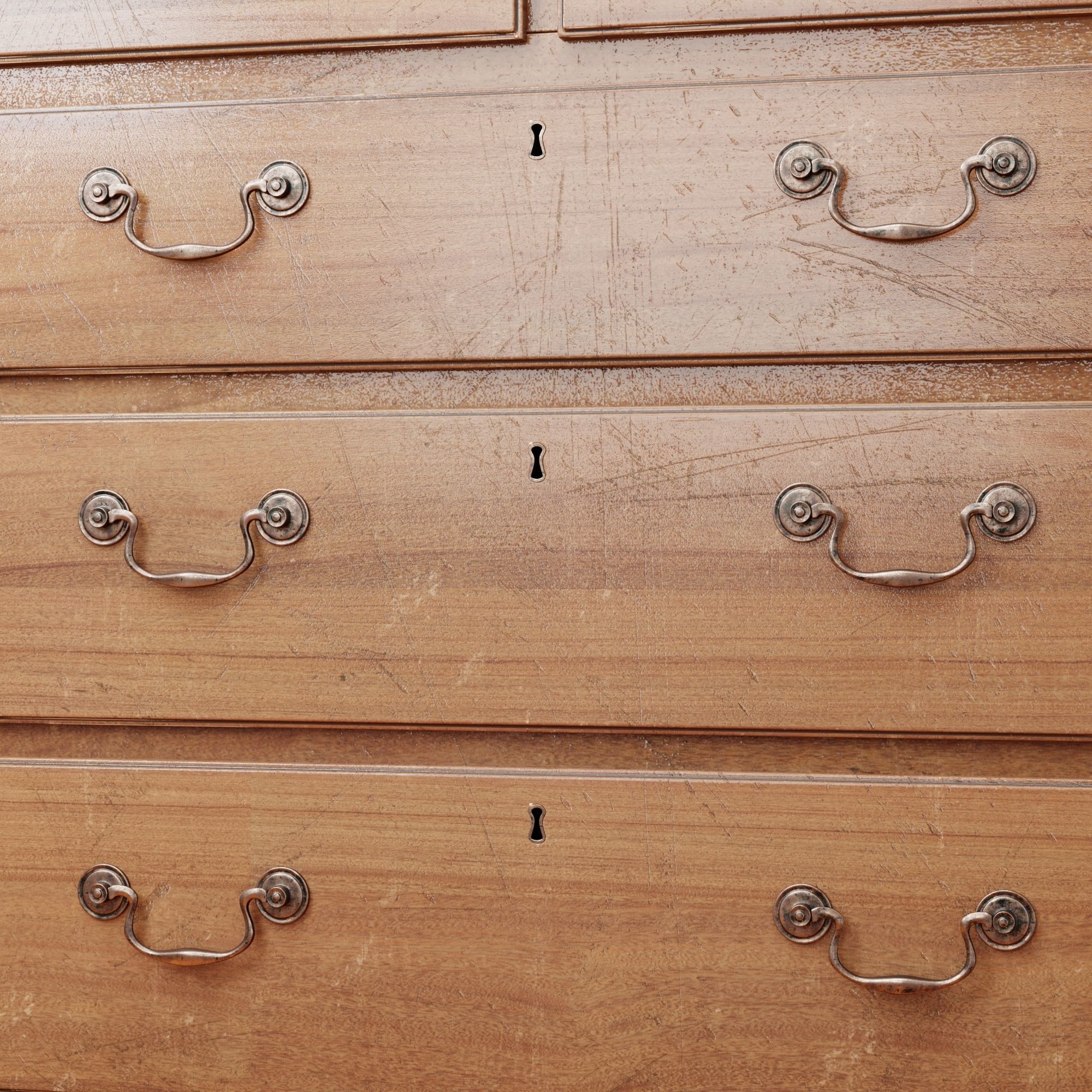 Mahagony antique chest of drawers 3D model_11