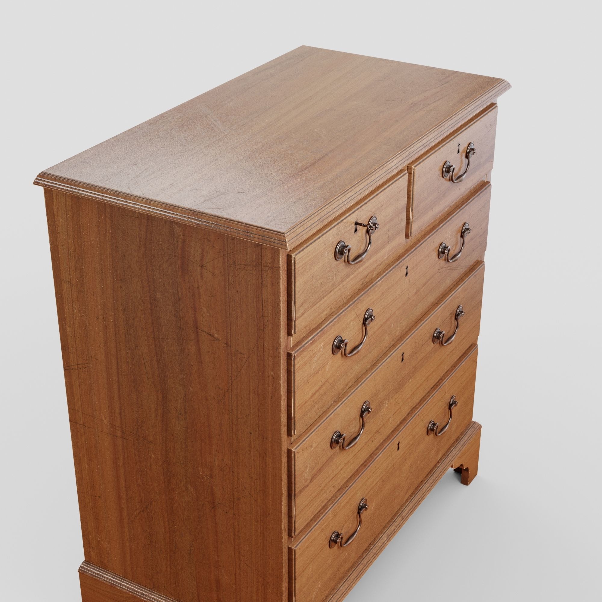 Mahagony antique chest of drawers 3D model_5