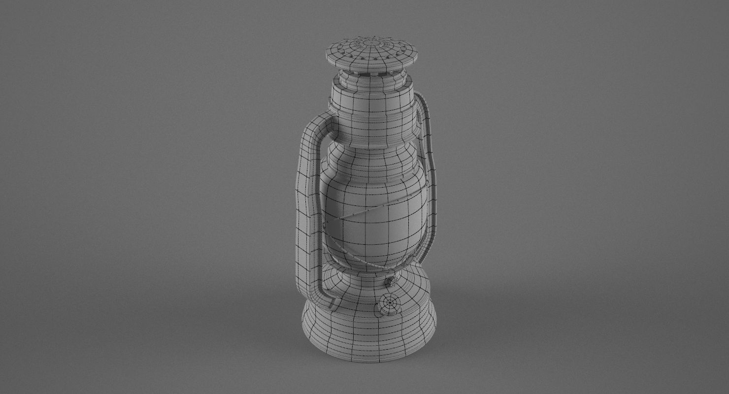 Old Oil Lamp 3D model_10