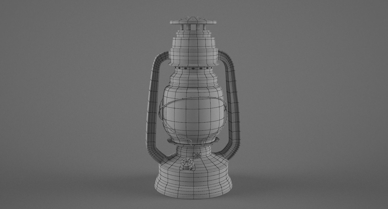 Old Oil Lamp 3D model_9