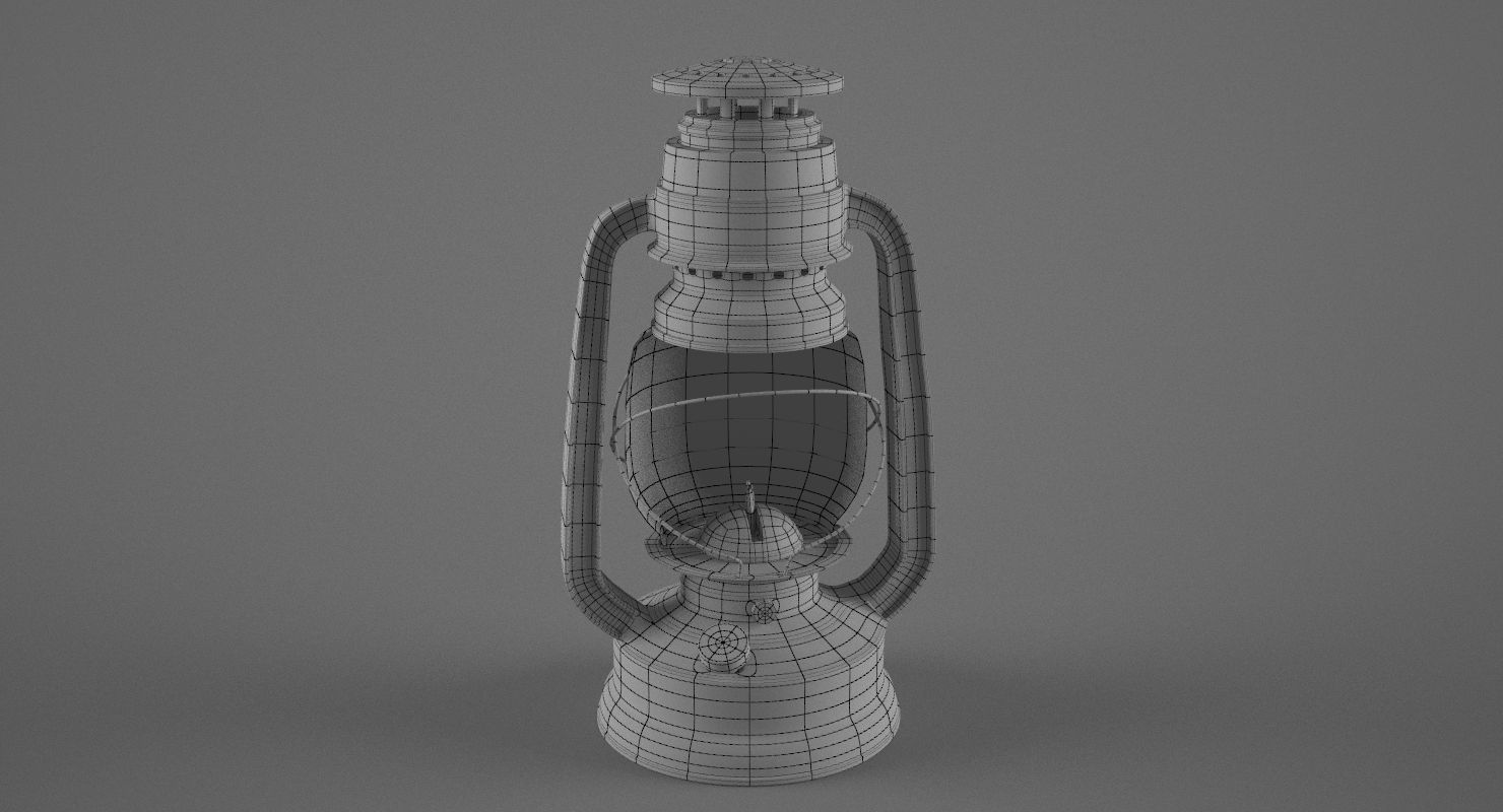 Old Oil Lamp 3D model_11