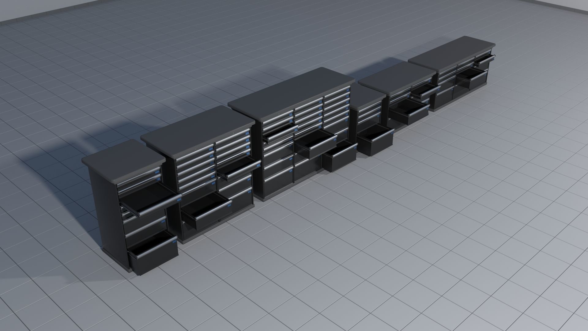 Laboratory shelves and desks 3D model_16