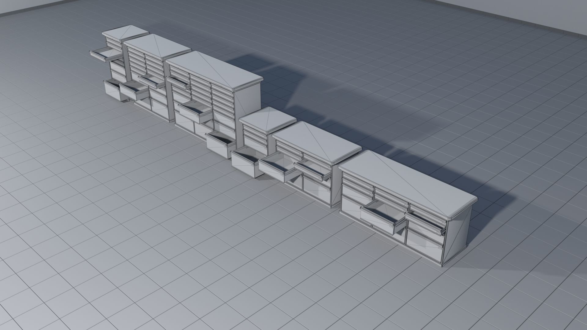 Laboratory shelves and desks 3D model_15
