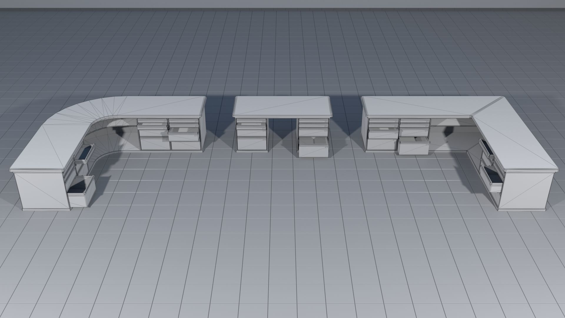 Laboratory shelves and desks 3D model_5