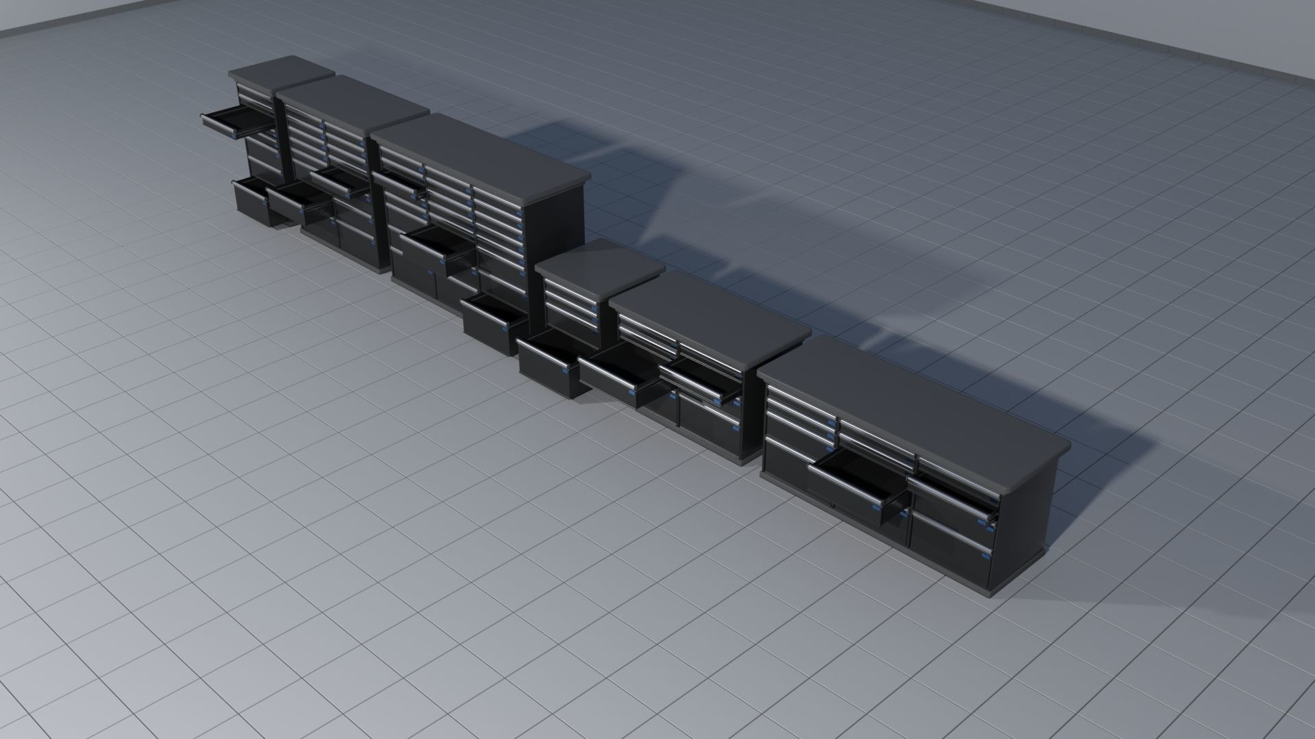Laboratory shelves and desks 3D model_14