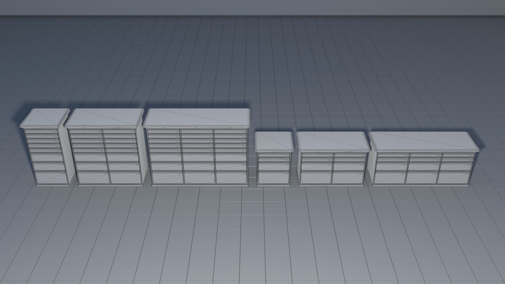 Laboratory shelves and desks 3D model_11