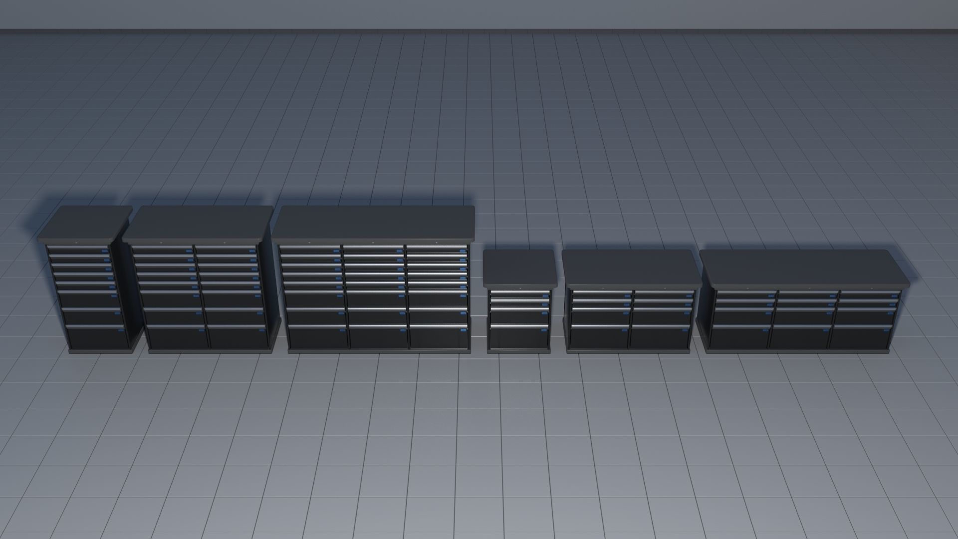 Laboratory shelves and desks 3D model_10