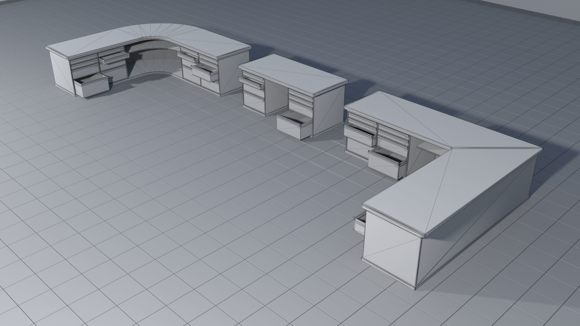 Laboratory shelves and desks 3D model_7