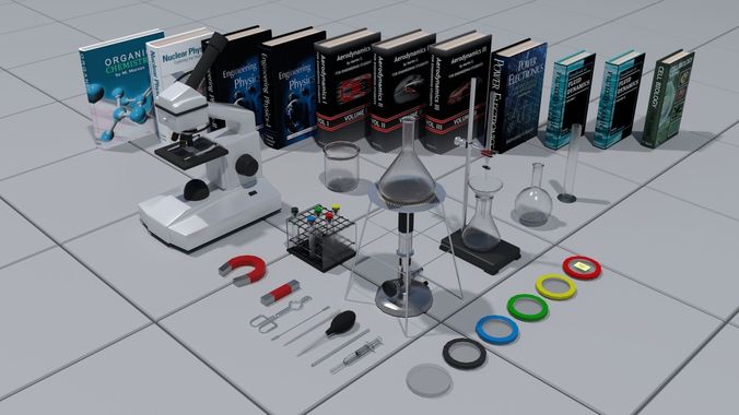 Laboratory equipment Low-poly 3D model