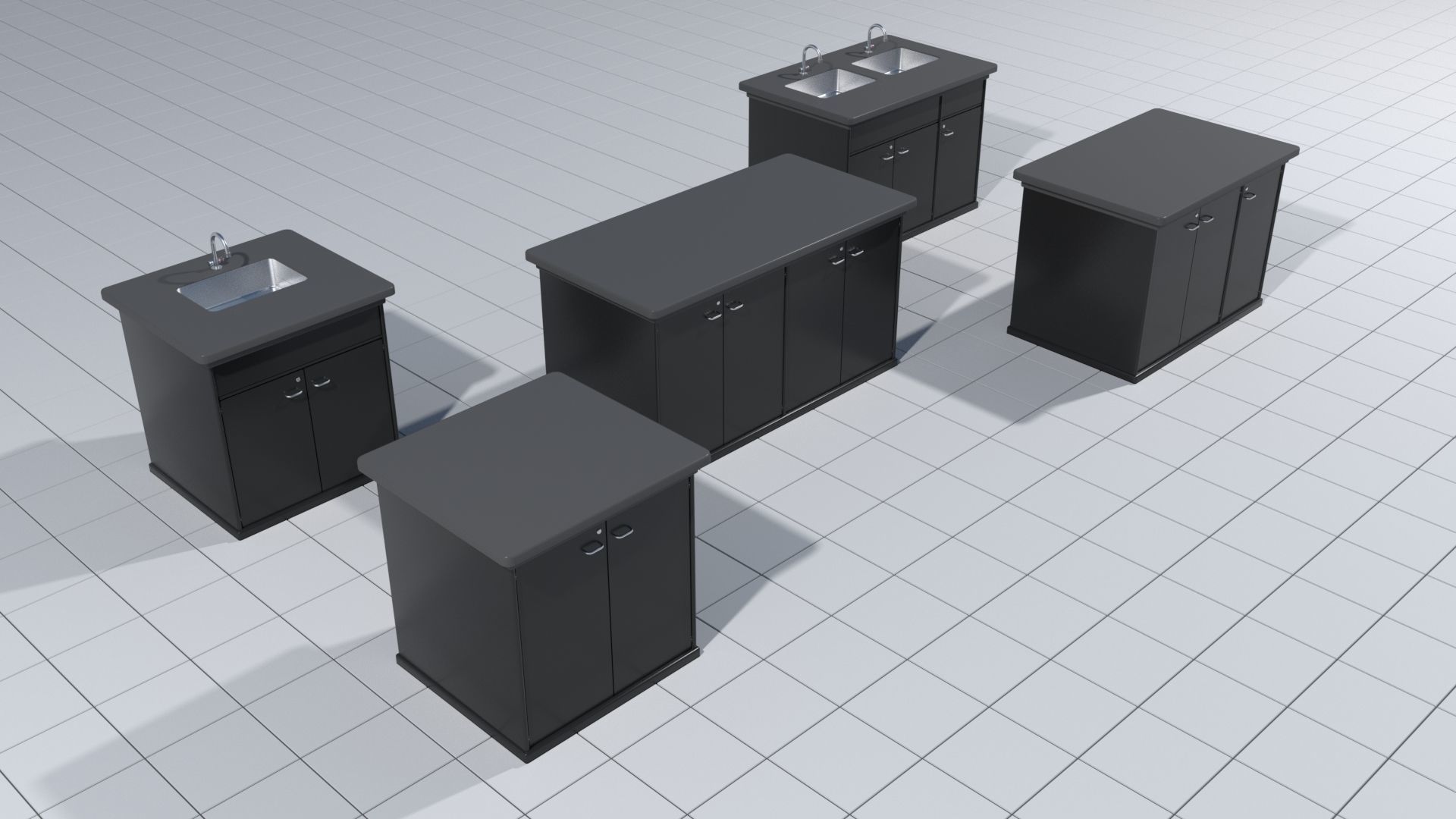 Laboratory cabinets with sinks 3D model_8