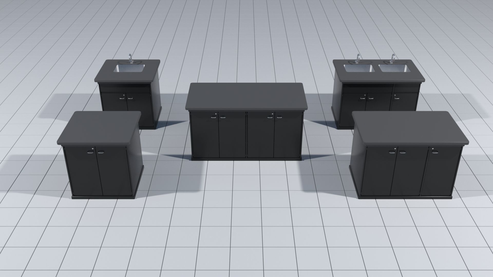 Laboratory cabinets with sinks 3D model_4