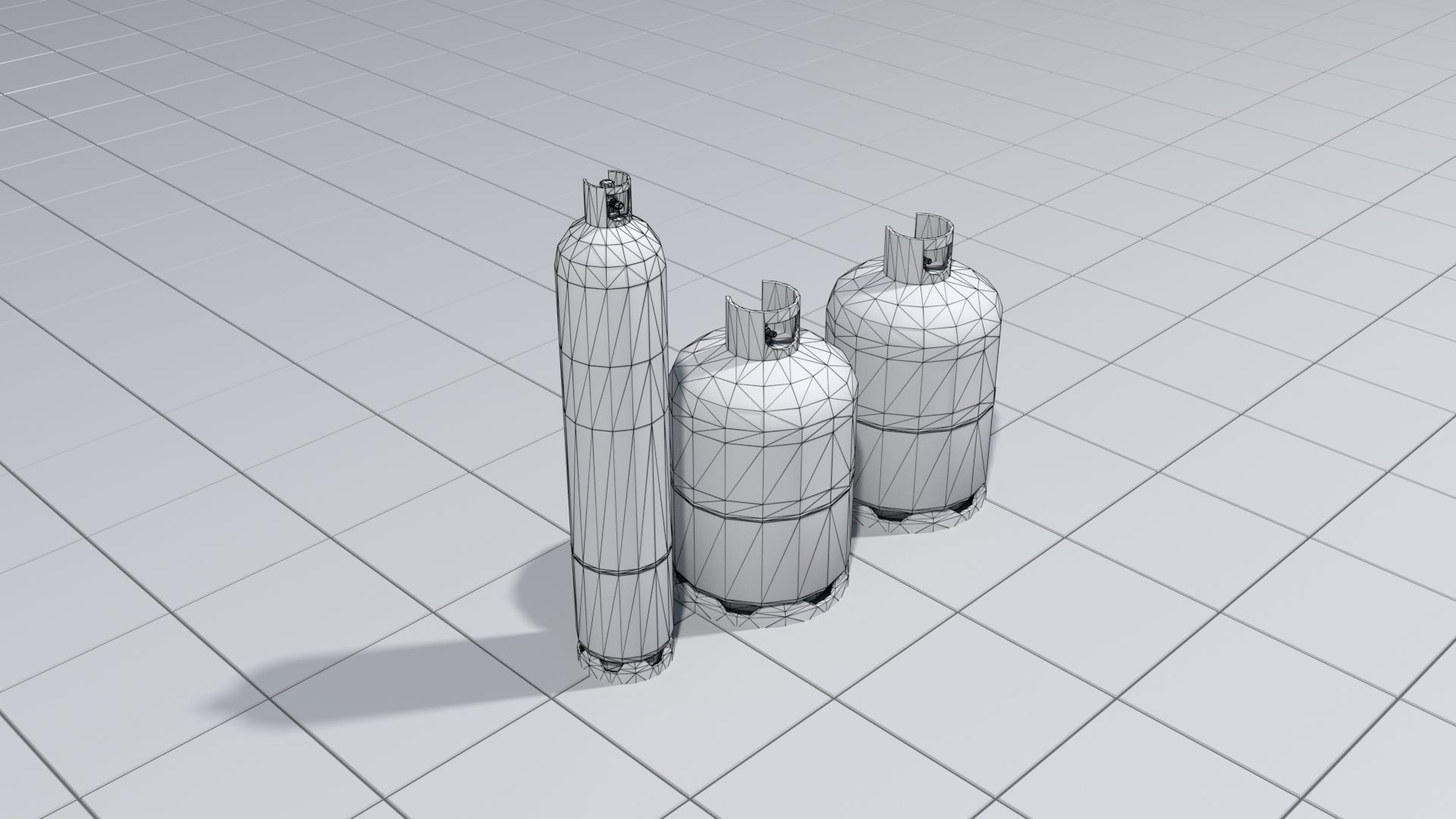 Gas canisters Low-poly 3D model_5