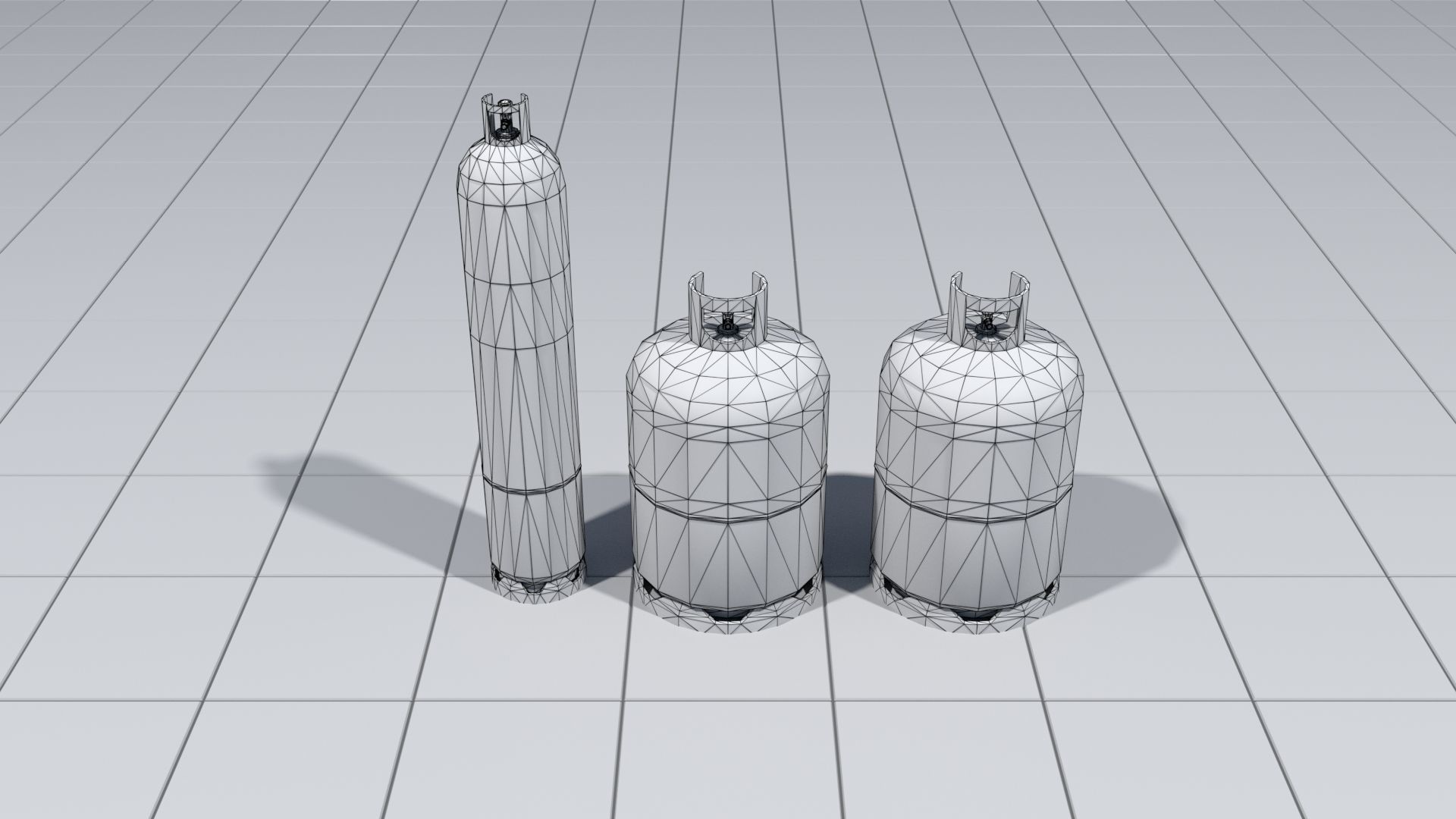 Gas canisters Low-poly 3D model_3