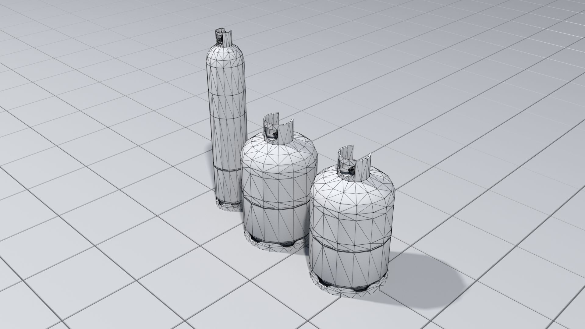 Gas canisters Low-poly 3D model_1