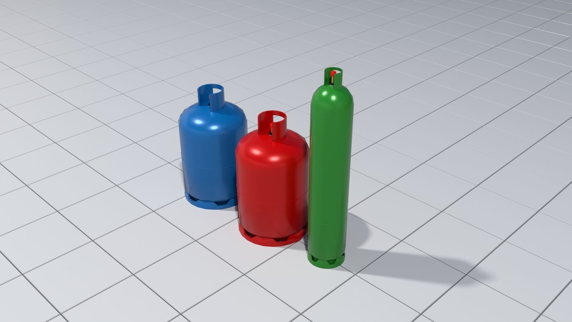 Gas canisters Low-poly 3D model_6
