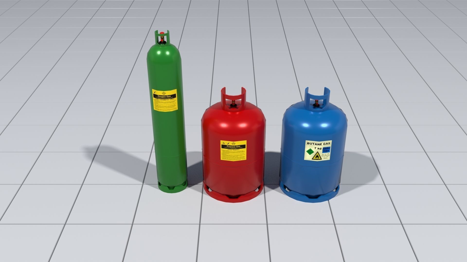 Gas canisters Low-poly 3D model_2