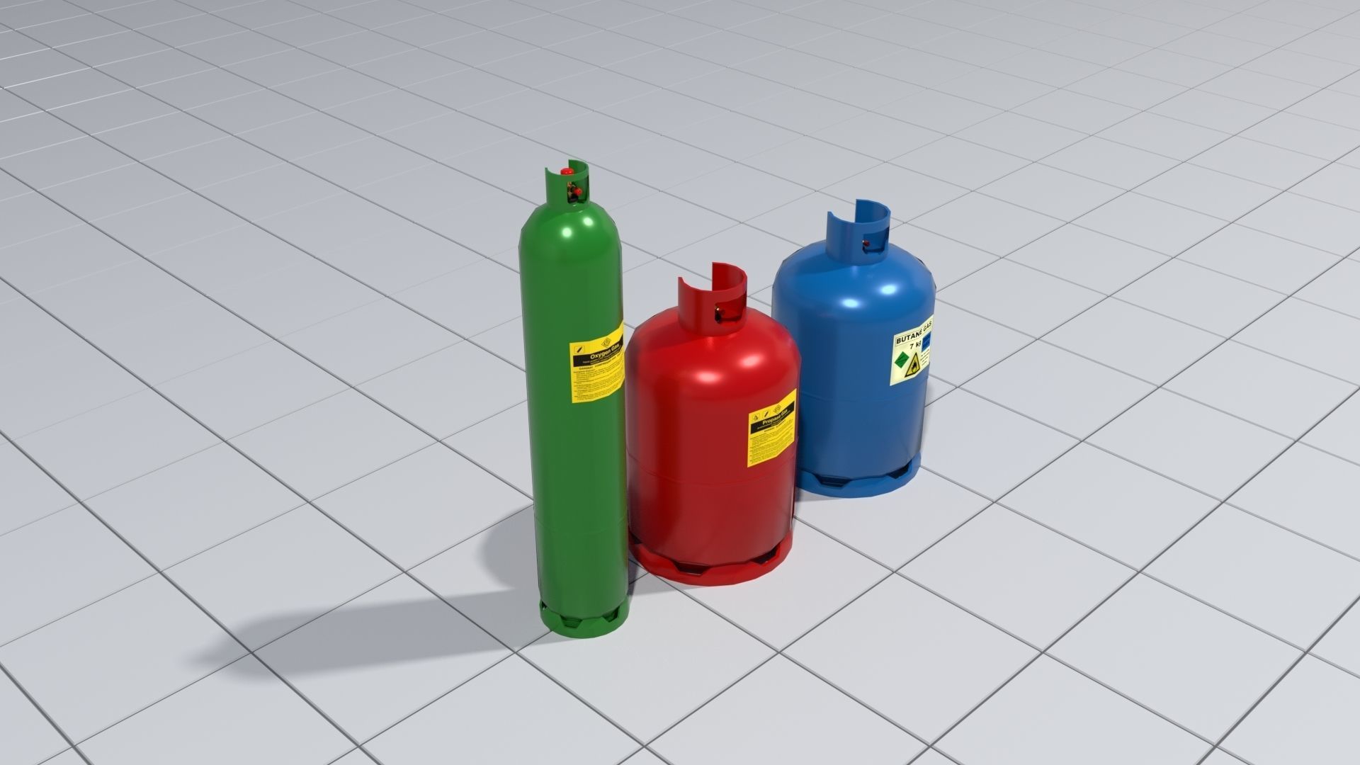Gas canisters Low-poly 3D model_4