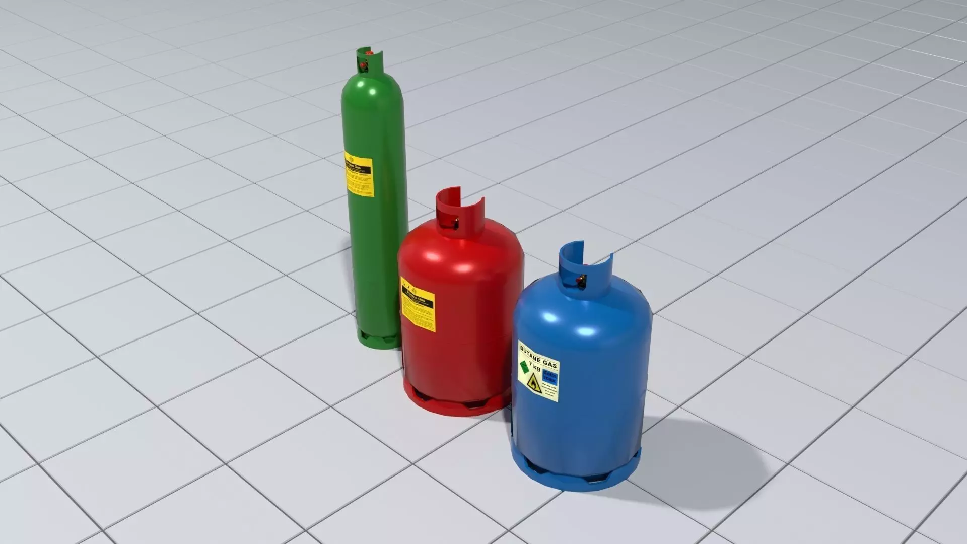 Gas canisters Low-poly 3D model_0