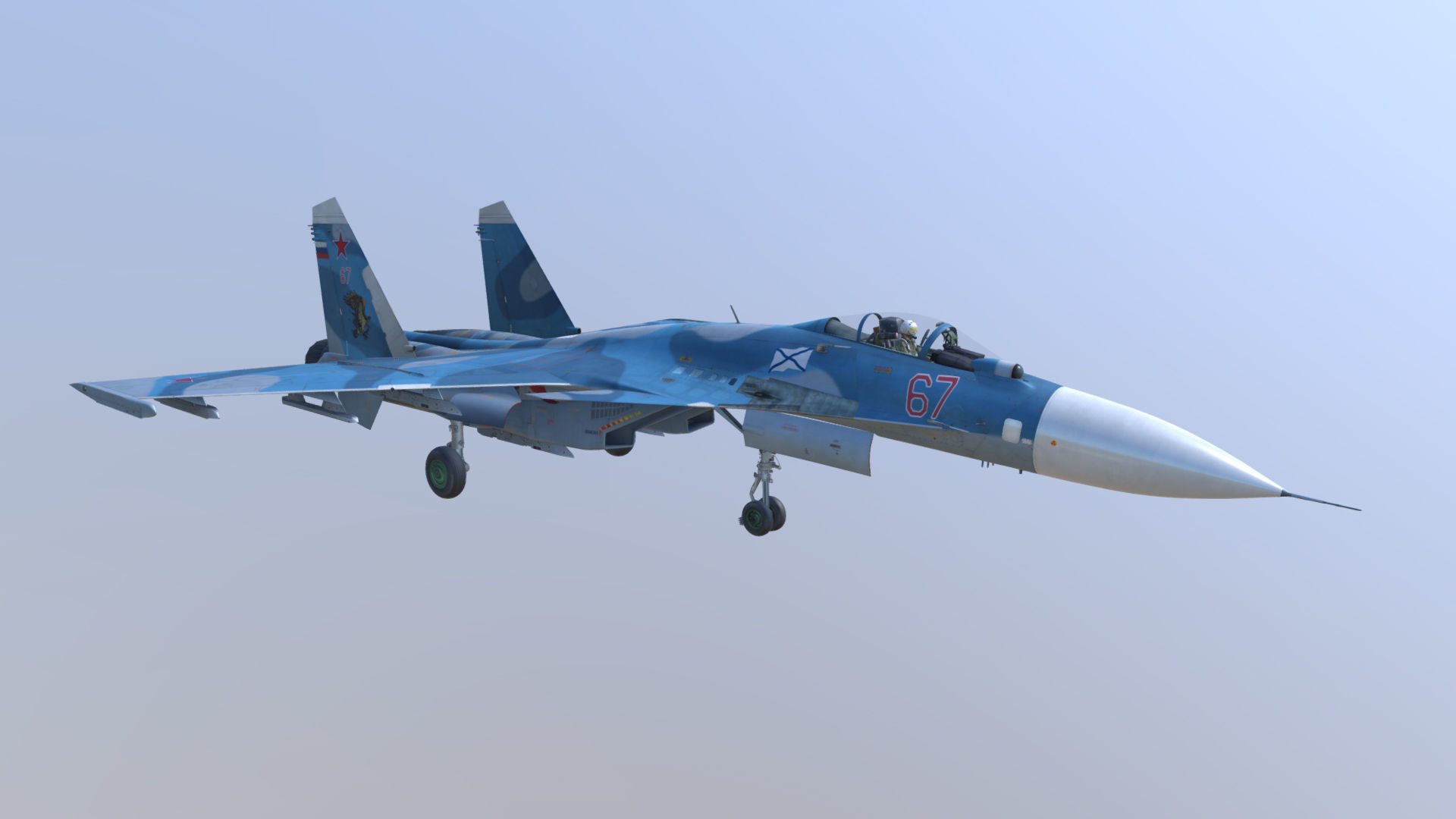 Aircraft SU-33 from TAVKR Admiral Kuznetsov 3D model_2