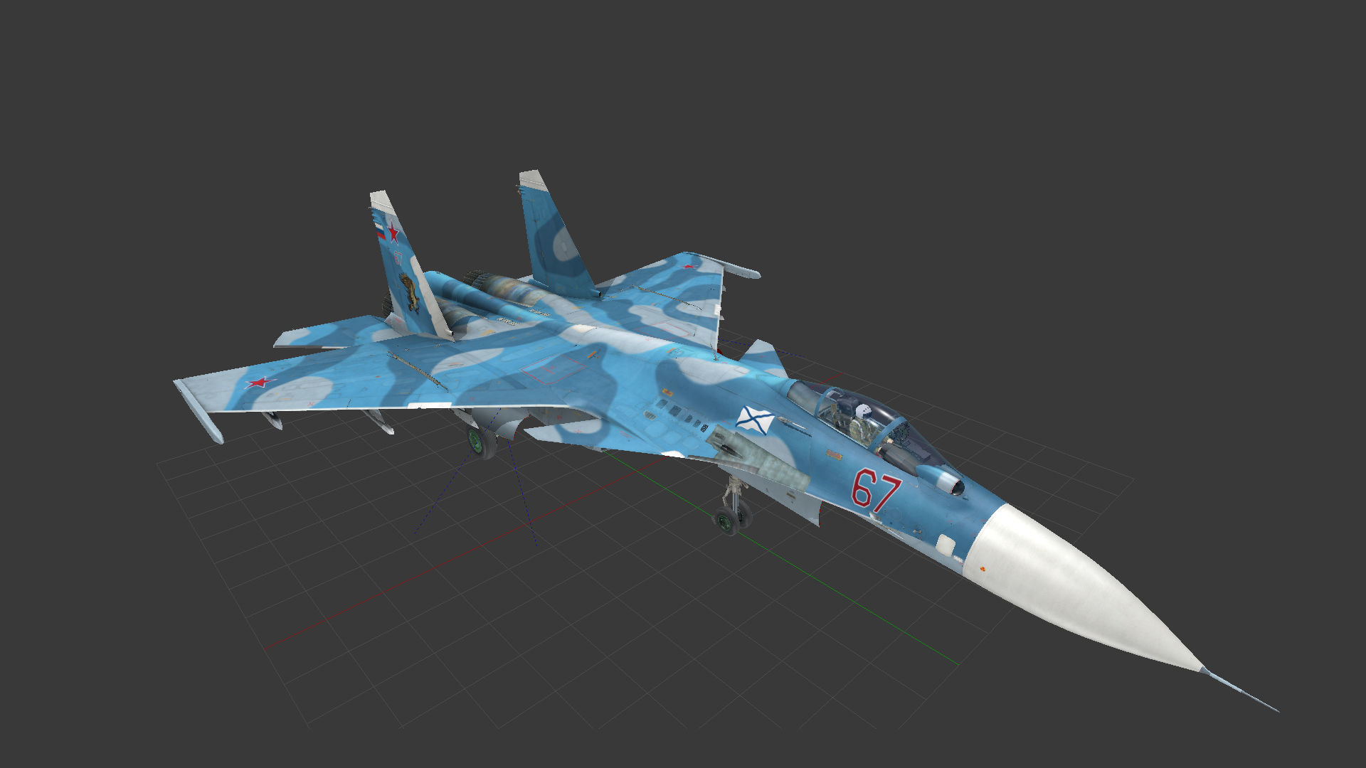 Aircraft SU-33 from TAVKR Admiral Kuznetsov 3D model_11