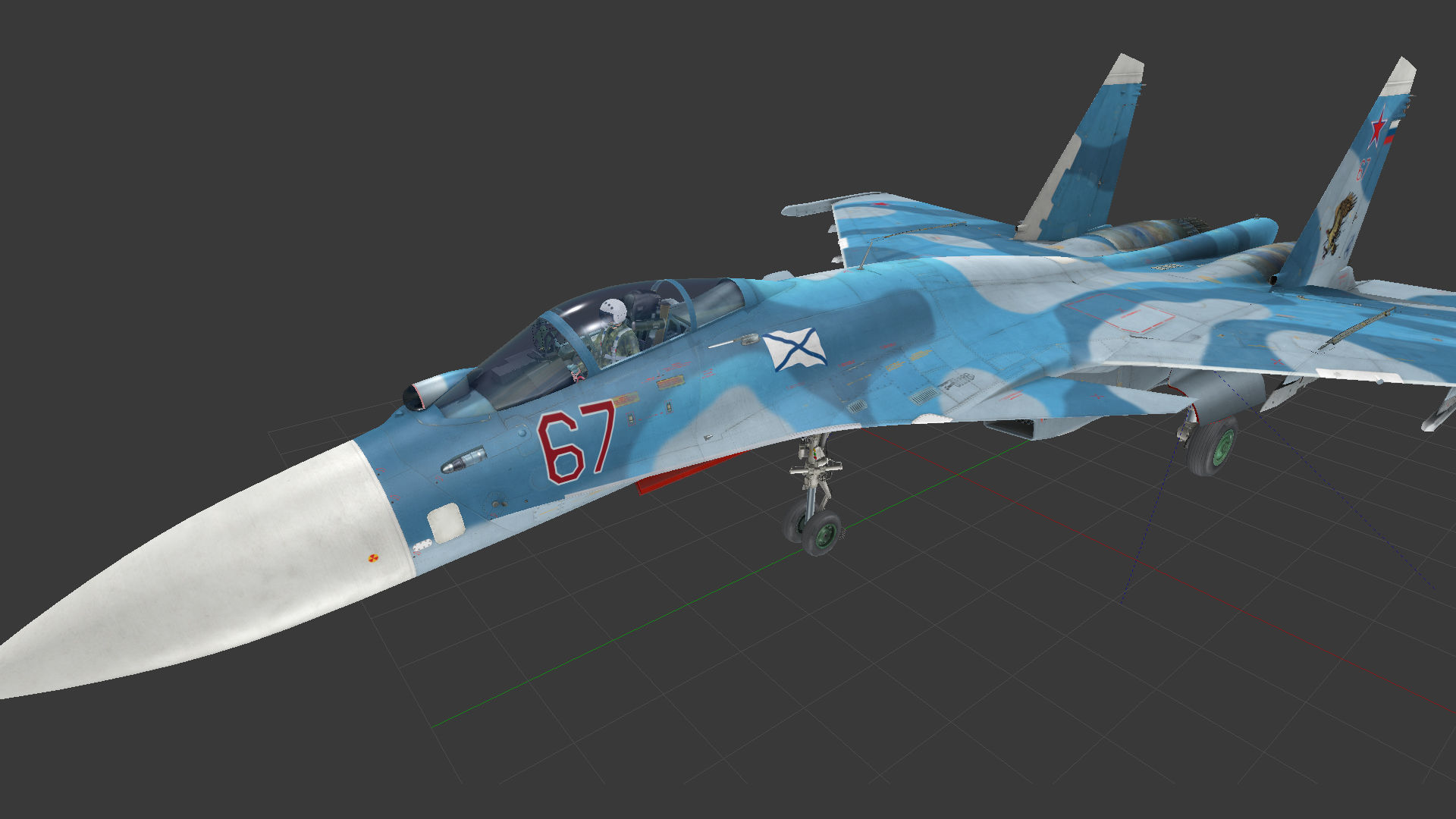 Aircraft SU-33 from TAVKR Admiral Kuznetsov 3D model_13