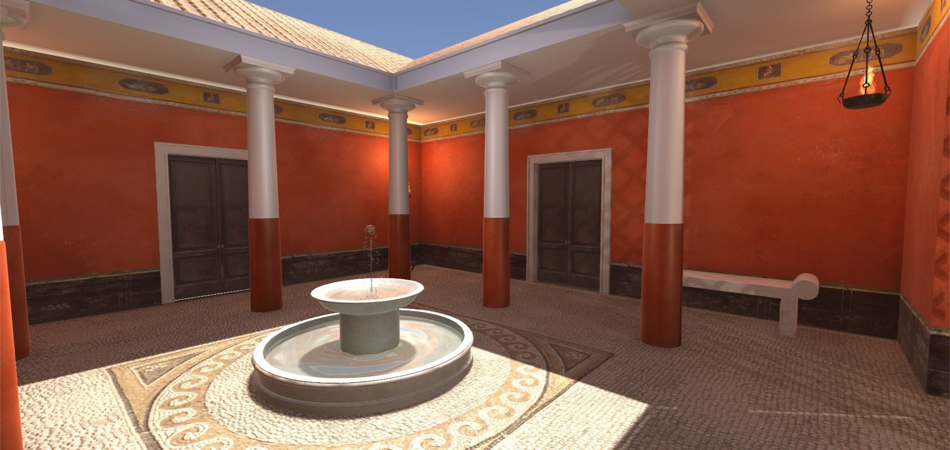 Roman house interior Low-poly 3D model_6