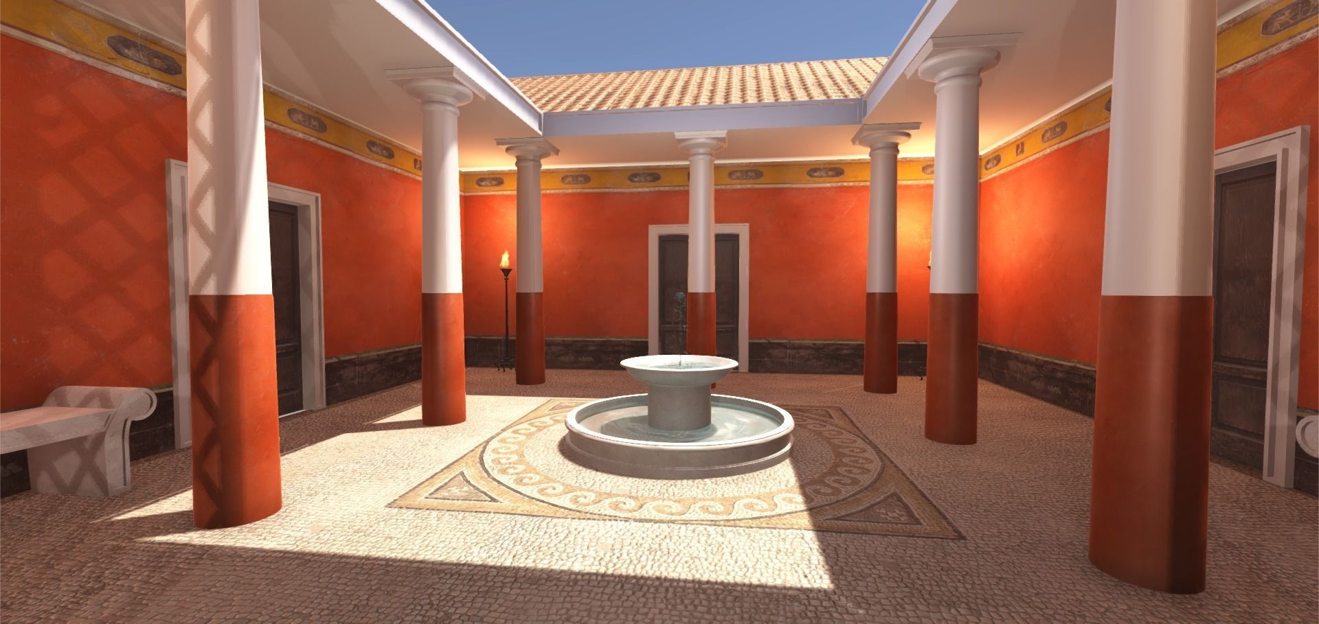 Roman house interior Low-poly 3D model_7