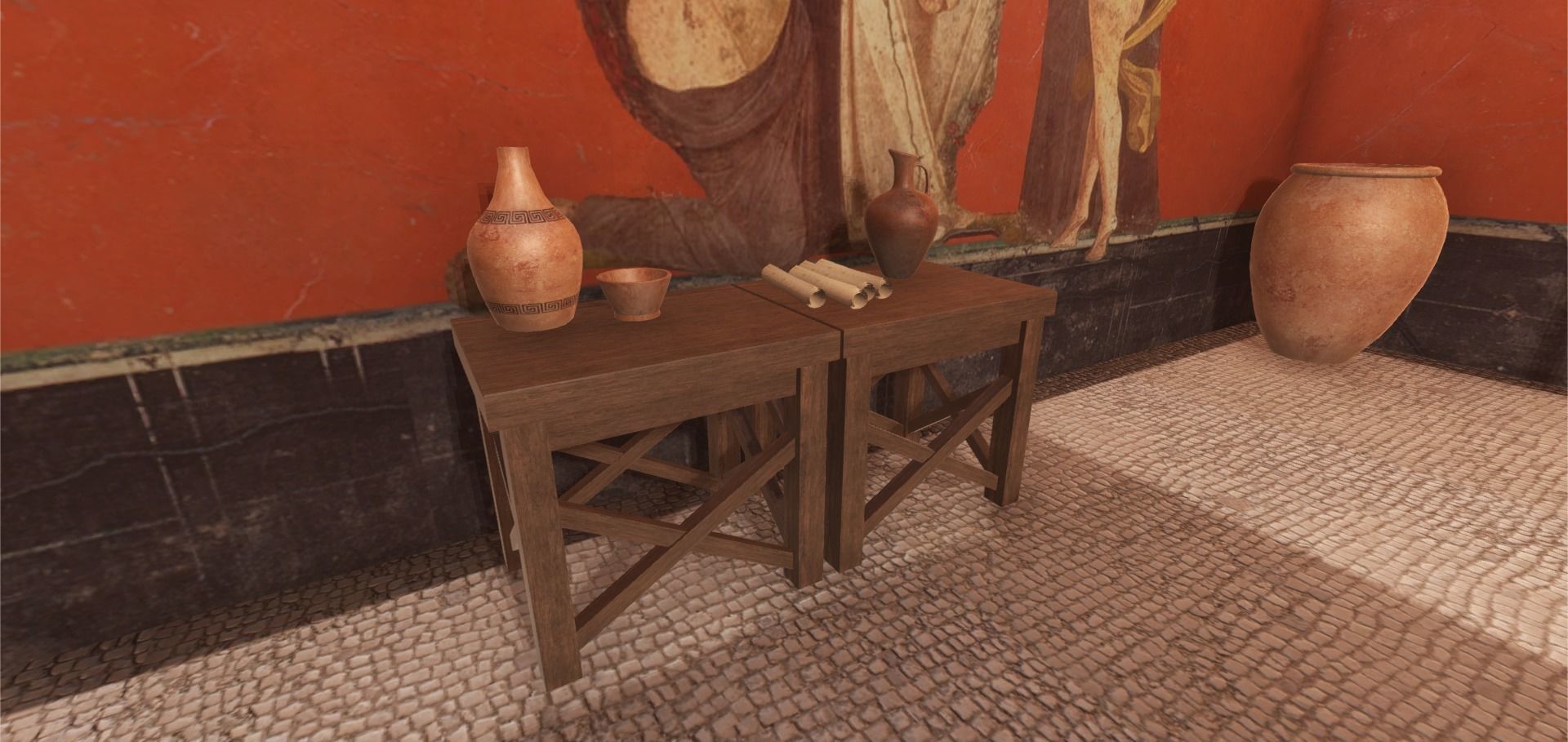 Roman house interior Low-poly 3D model_11