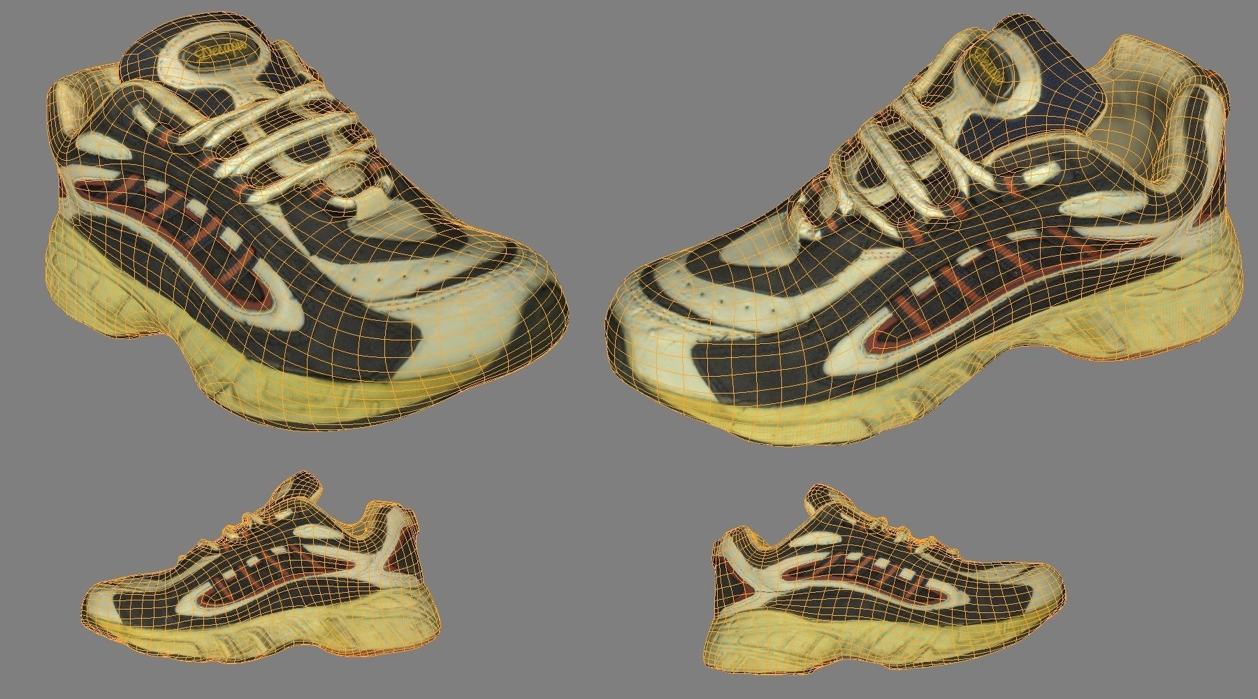 Old sneaker 3D model Low-poly 3D model_6