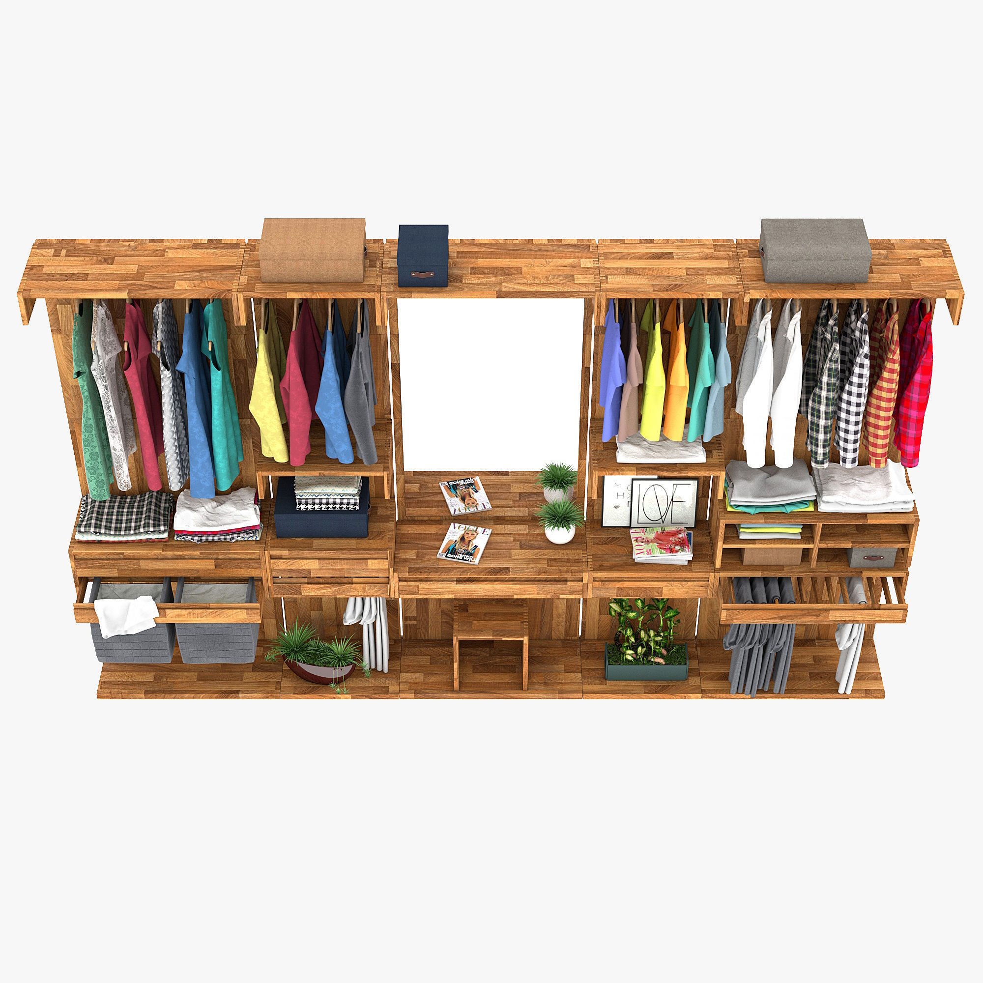 wardrobe three 3D model_4