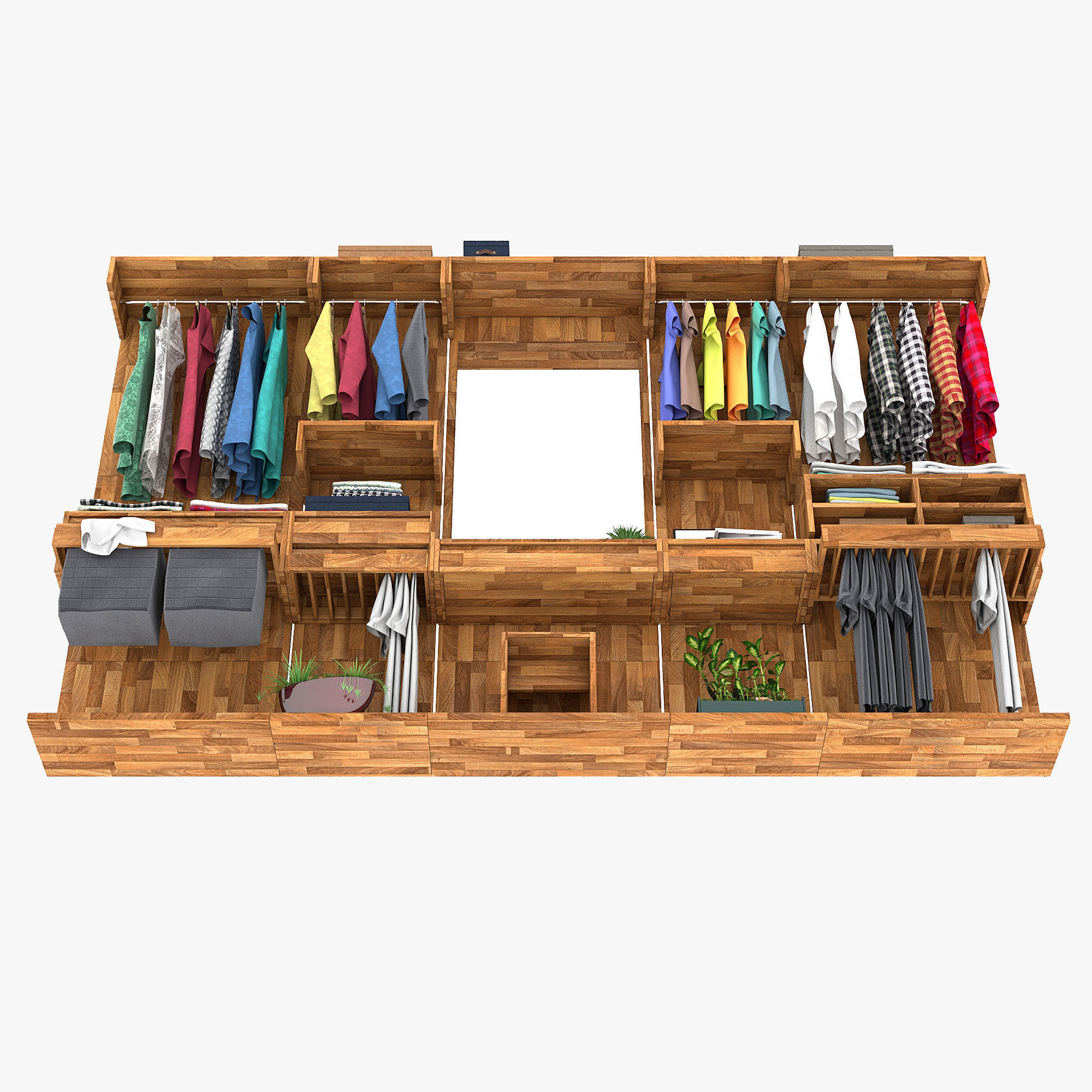 wardrobe three 3D model_5