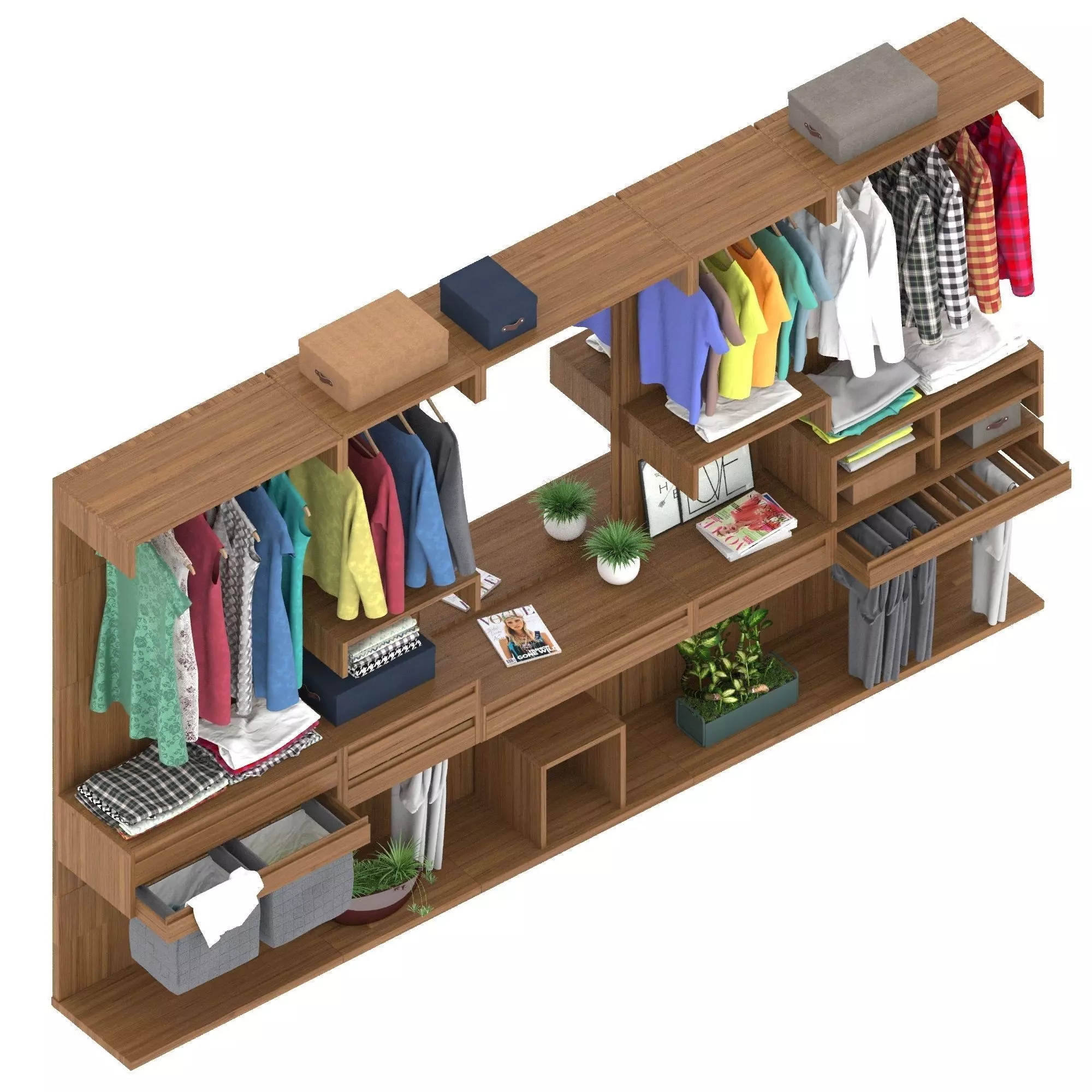 wardrobe three 3D model_0