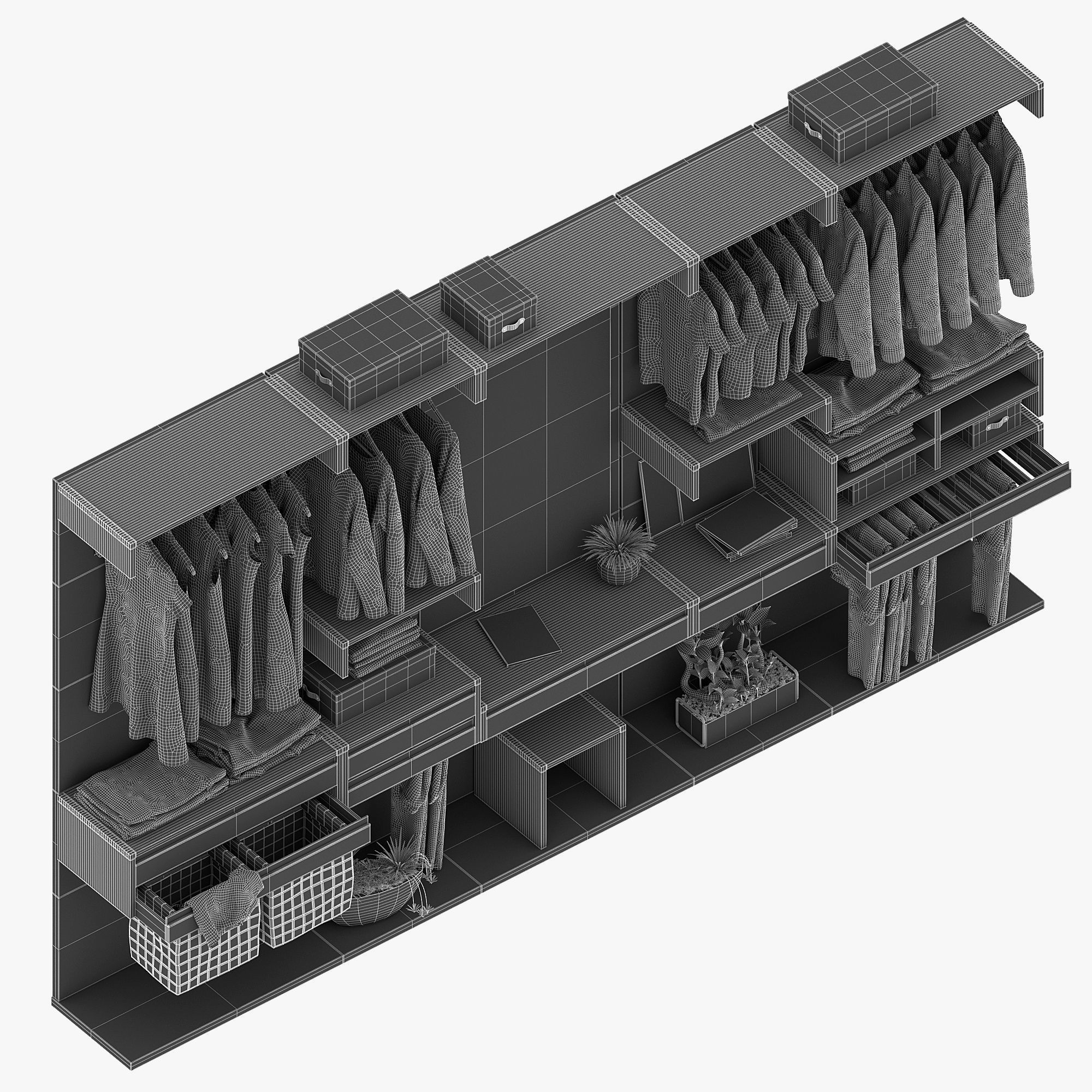 wardrobe three 3D model_8