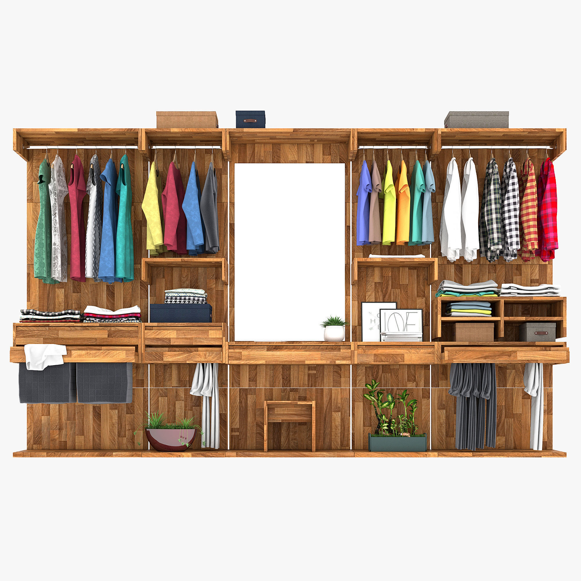 wardrobe three 3D model_3