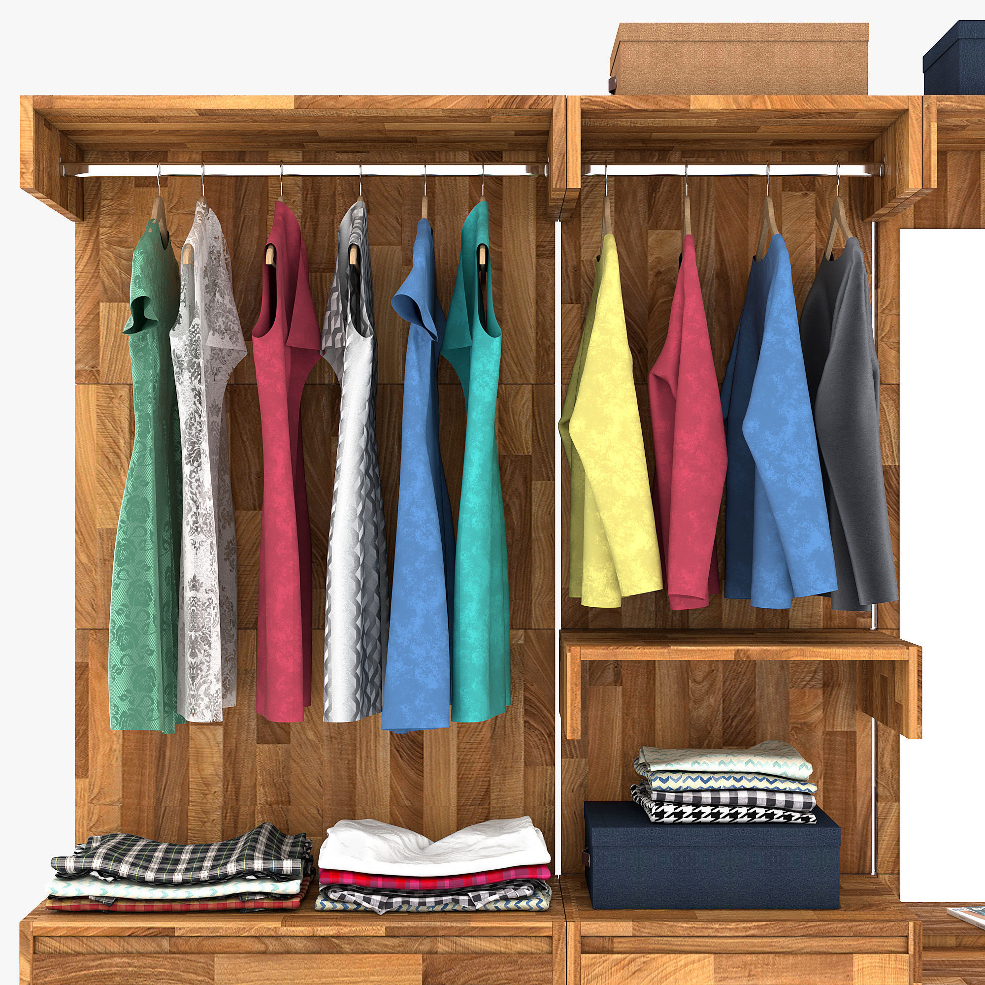wardrobe three 3D model_6
