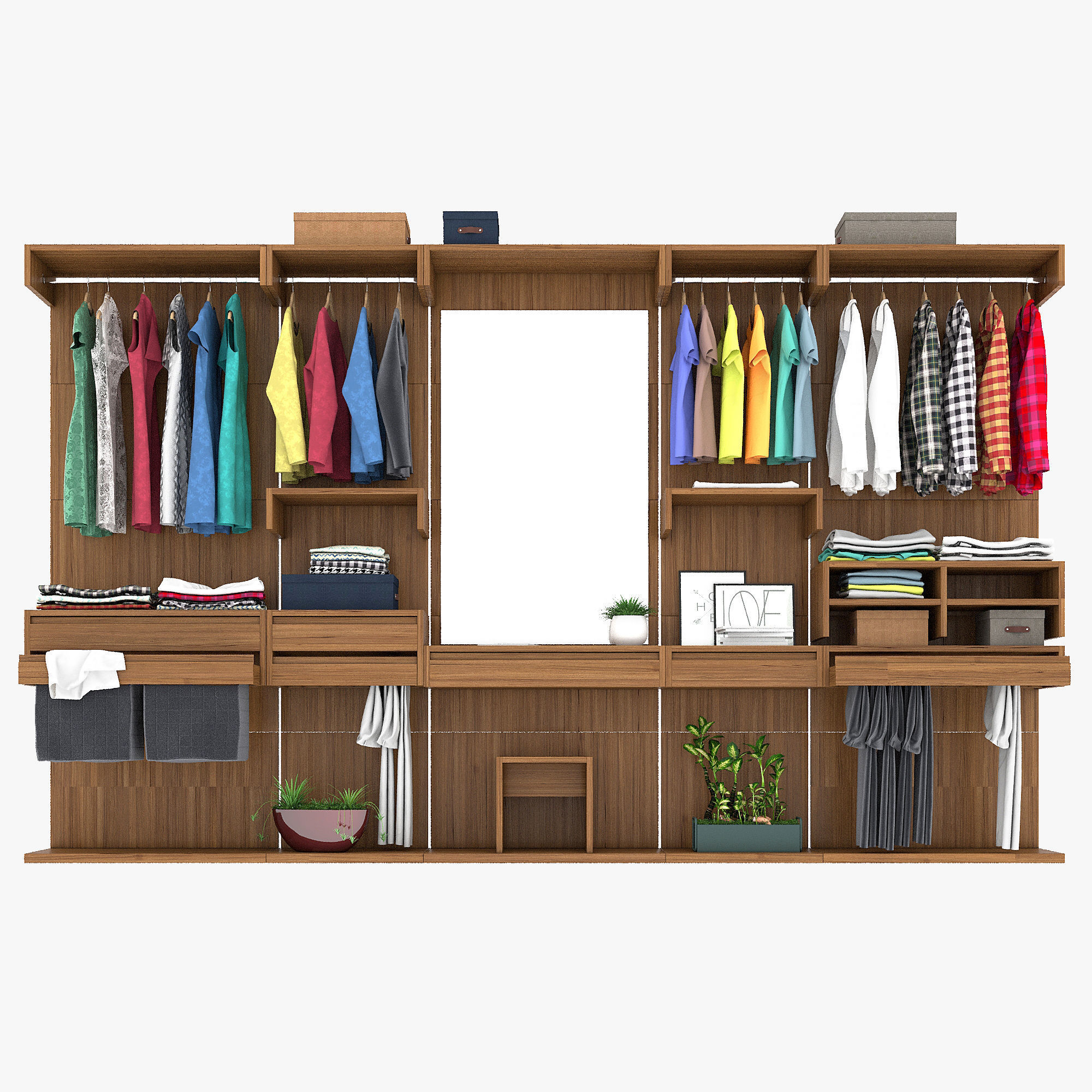 wardrobe three 3D model_1