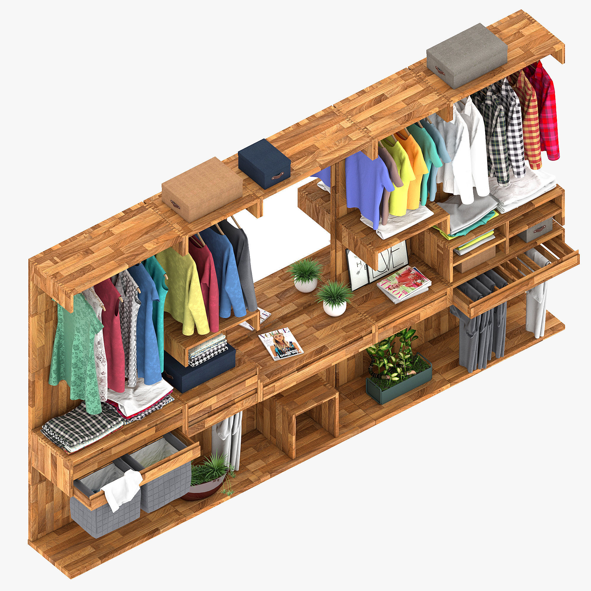 wardrobe three 3D model_2