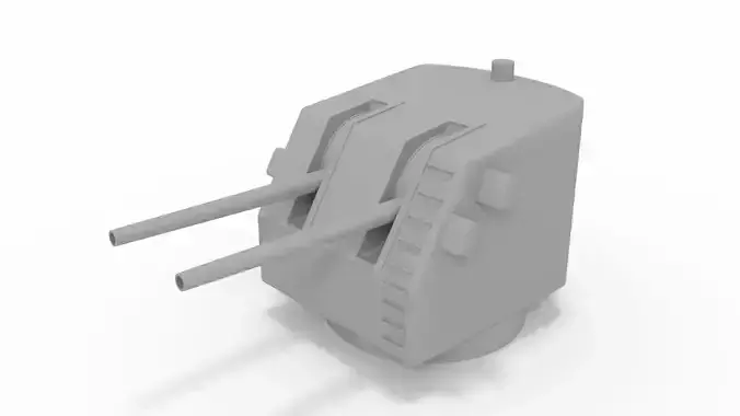 5 Inch US Navy gun 3D Model 3D model