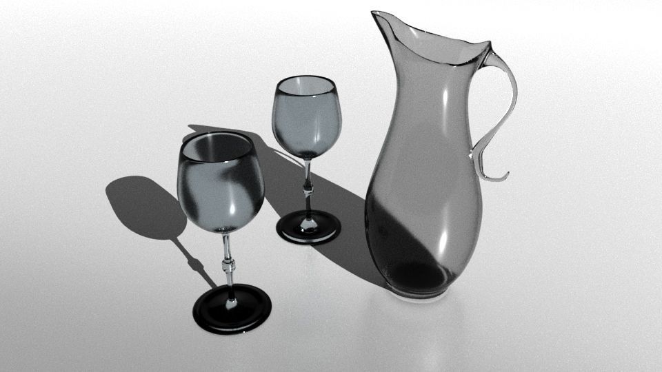 Glasses Collection glass bottle with shadow Low-poly 3D model_8