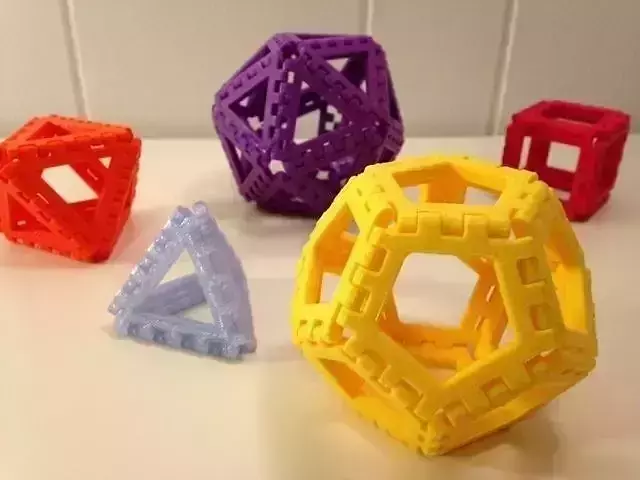 Polyhedra - Hinged Nets and Snap Tiles Free 3D print model