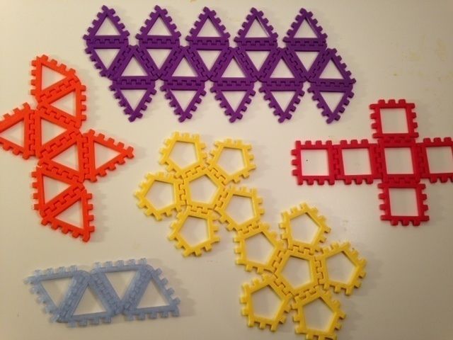 Polyhedra - Hinged Nets and Snap Tiles Free 3D print model_1