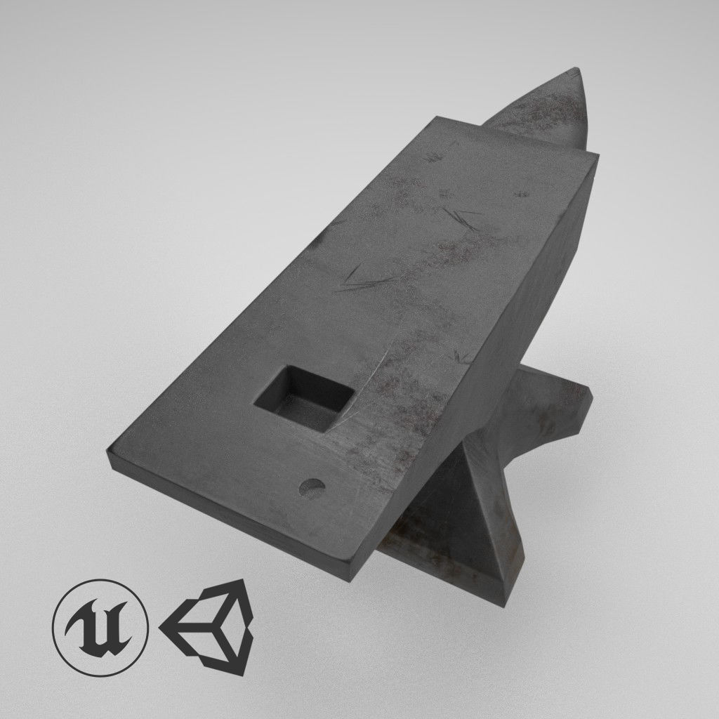 Medieval Anvil Free low-poly 3D model_2