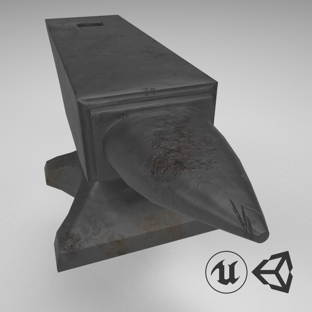 Medieval Anvil Free low-poly 3D model_3