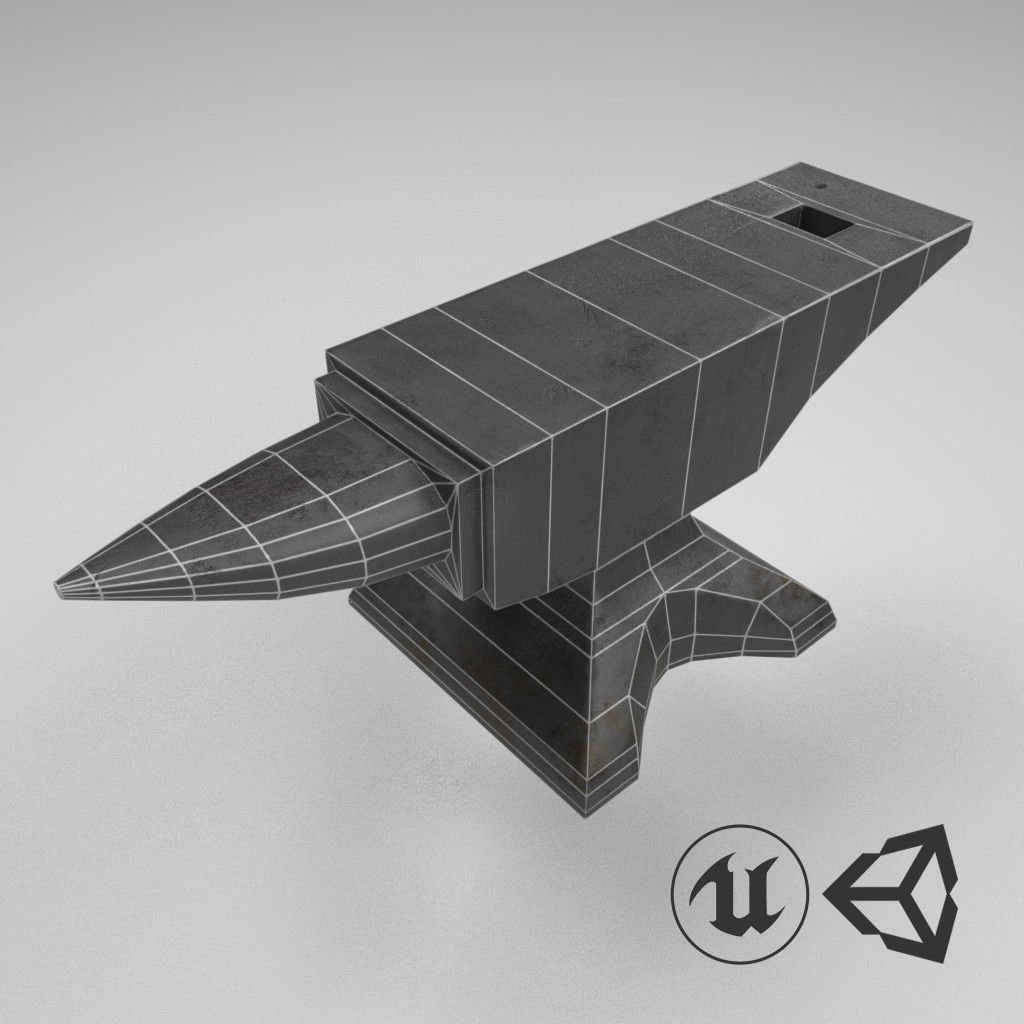 Medieval Anvil Free low-poly 3D model_4