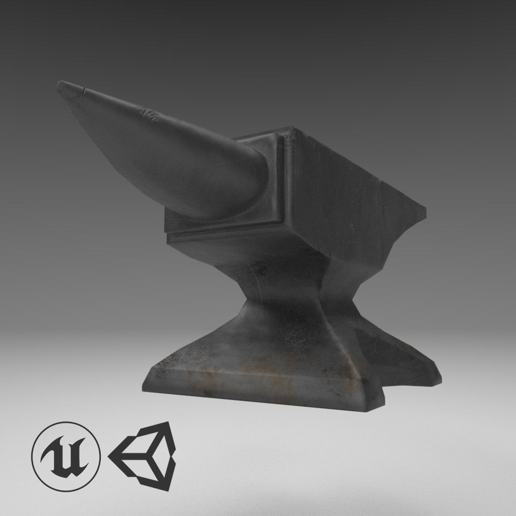 Medieval Anvil Free low-poly 3D model_1