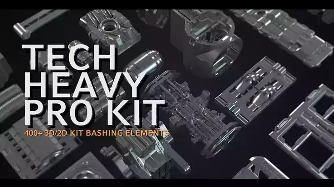 Tech Heavy Pro Kit - 400 plus 2d and 3d Elements 3D model