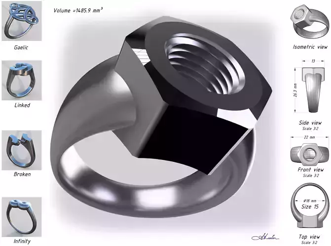 Bague Ecrou 3D print model
