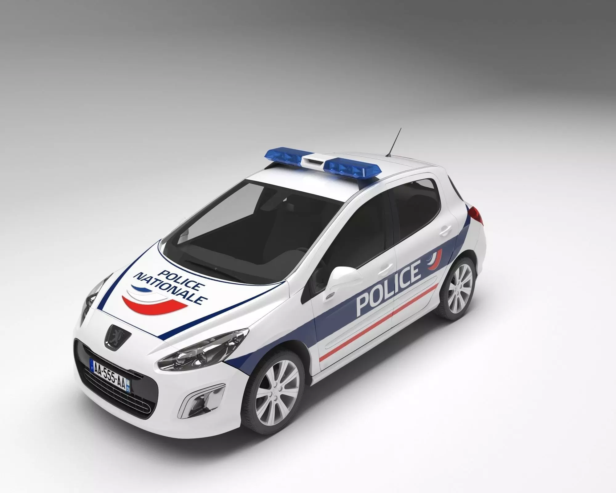 Police Car 3D model_0