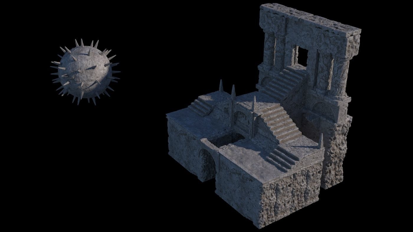 Ancient Ruin Kit - 40 plus Elements 3D model_5